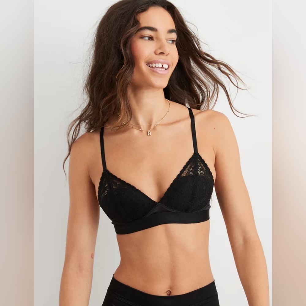 New Aerie Real Power Wireless Push Up Paisley Lace Bra